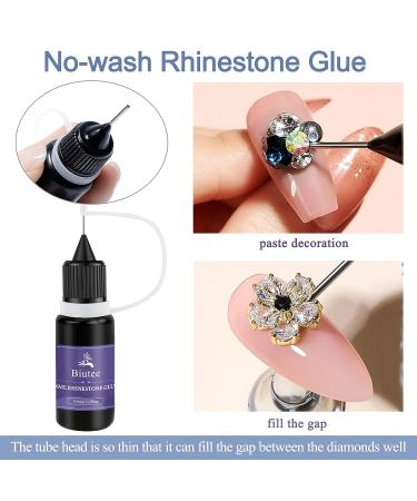 Biutee Rhinestone Glue Gel Set for Nail Art - 18ml Diamond Decoration Adhesive with Brush Pen and Mica Powder - LED Light Cure Needed - 6 Pcs - Buy Online on GoSupps.com
