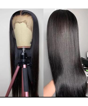28 Brazilian Virgin Human Hair Lace Front Wig - Straight 13x4 HD Lace Frontal Wig for Black Women - Pre-Plucked with Baby Hair - 150% Density - Buy Online on GoSupps.com