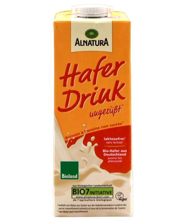 Alnatura organic oat drink unsweetened pack of 8 (8 x 1 l)