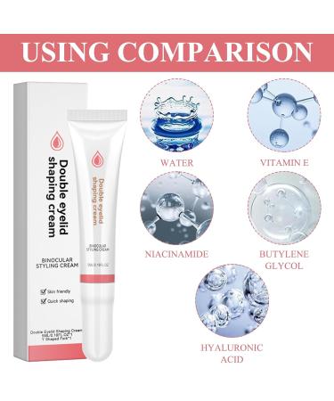 Wusanna Eye Cream & Eyelid Styling - Double Eyelid Shaping Cream & Invisible Stripes for Natural Look (3 Pieces + 3 Y-Tines) - Ideal for International Shipping - Buy Online on GoSupps.com