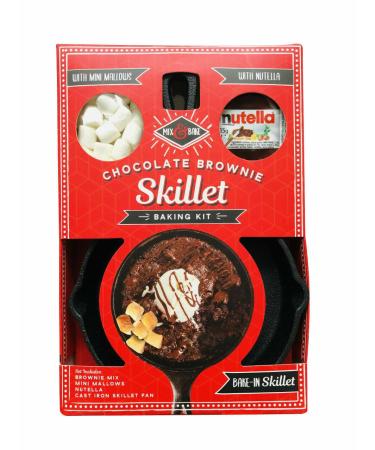 Chocolate Brownie Cast Iron Skillet Baking Kit - Bake Irresistibly Gooey Brownies with a Rustic Twist - Homemade Delicious Recipe - Delightful Treats