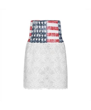 Women's Lace Splice Bandeau Tank Top - Summer Sleeveless Blouse | Floral Graphic Tee - A-White, Large - Buy Online on GoSupps.com