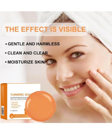 Turmeric Soap - Unclogs Pores Acne Remover - Turmeric Soap Bar - Turmeric Brightening Soap Smooth Tender Clean Skin Dirt - Moisturize Hydrate Restore Elasticity Radiance - for Face & Body - Buy Online on GoSupps.com