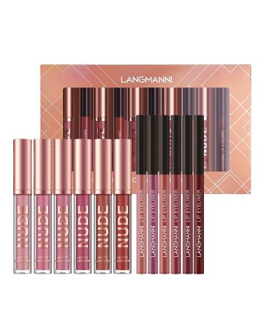 Matte Lipstick and Lipliner Set - 12PCS, Long-Lasting, Waterproof, High-Pigmented Velvet Lip Gloss Kit for Girls - Buy Online on GoSupps.com