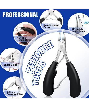 JTIEO 9PACK Ingrown Toenail Clippers & Treatment Kit - Professional Stainless Steel Tool Set for Thick Nails - Style-B 9Pcs-Black - Buy Online on GoSupps.com