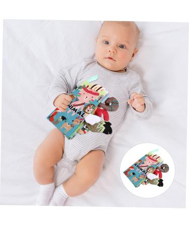 Toyvian 2-in-1 Tailing Towel Baby Book - Soft 3D Animal Knowledge & Early Education Crackling Book for Babies | Ideal for Prams - Buy Online on GoSupps.com