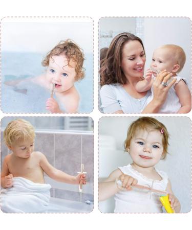 Infant Training Silicone Soft Toothbrush Food Grade 0-2 Years with Baffle BPA-Free Teeth Care can Stand Sucker Brush (Pink) - Buy Online on GoSupps.com