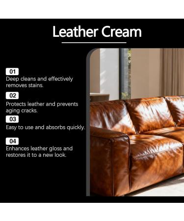 Leather polishing cream nourishing cleaner 120g for furniture and accessories anti-dust and repairing formula suitable for sofas headboards car seats bags jackets - Buy Online on GoSupps.com
