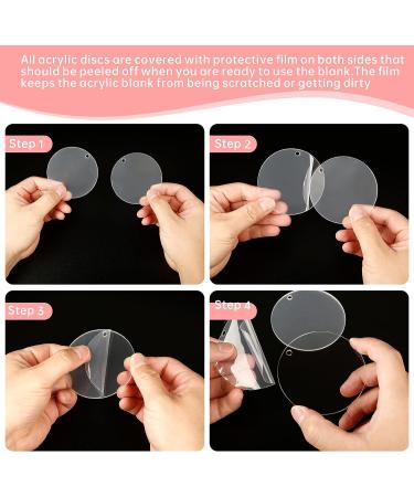 Senbota 100 Pcs 2 Inch Circle Acrylic Keychain Blanks - Clear Acrylic Discs for Keychains & Crafts - Buy Online on GoSupps.com