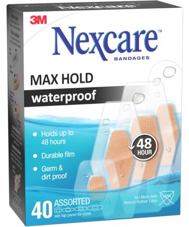 Nexcare Max Hold Waterproof Bandages Assorted 40 ct value pack Assorted 40 Count - Buy Online on GoSupps.com