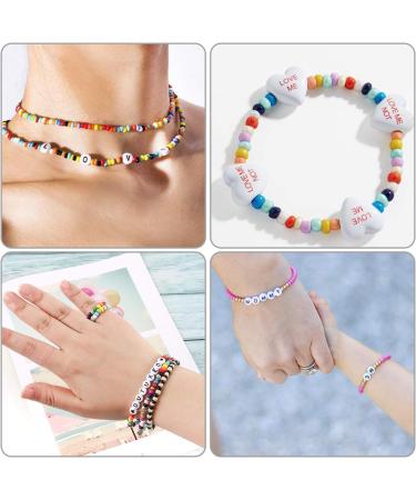 OUTUXED 4920 4mm Glass Seed Beads & Alphabet Letter Beads Kit for Bracelets Making - 3600pcs Seed Beads & 1320pcs Letter Beads - DIY Jewelry Crafts - Buy Online on GoSupps.com
