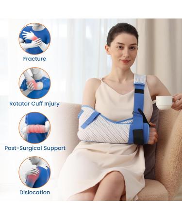 Arm Sling for Shoulder Injury - Waist Strap Immobilizer Brace Support for Sleeping & Rotator Cuff Surgery (Mesh Left Large 40-51 inch - Buy Online on GoSupps.com