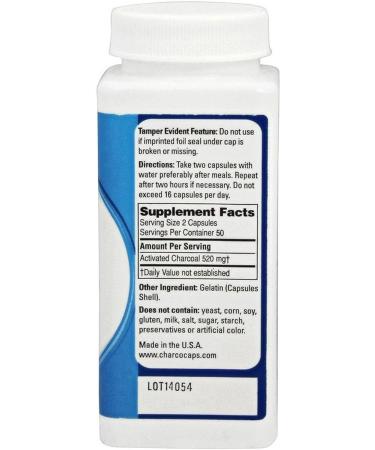 Requa Activated Charcoal Capsules 100 ea (Pack of 2) - Buy Online on GoSupps.com