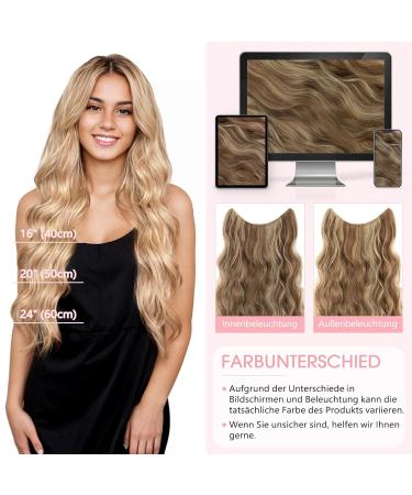Buy Silk-Co Hair Extensions with Adjustable Rubber Bands - Long Corrugated Synthetic Hair in Dark Brown & Golden Highlights - 60 cm Women's Extensions - Buy Online on GoSupps.com