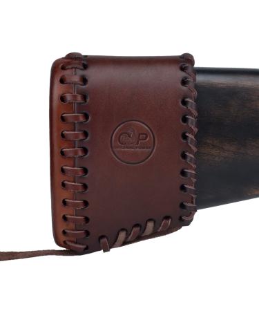 WAYNE'S DOG Handmade Leather Recoil Pads, Slip On Gun Buttstock Extension Universal for Shotguns Rifles Upgrade - Brown