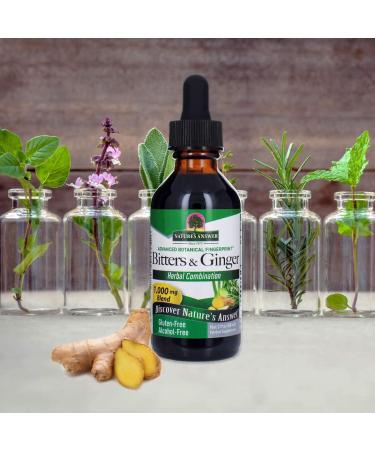 Nature's Answer Alcohol-Free Bitters with Ginger 2oz | Digestive Support for Nausea, Upset Stomach, Gas Relief & Bloating - Buy Online on GoSupps.com