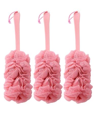 3 Packs Loofah with Handle - Soft Netting Shower Back Scrubber for Gentle Exfoliation - Dense Foaming Sponge Brush for Men & Women - Buy Online on GoSupps.com