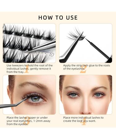 Individual False Eyelashes - 30D 0.07D Curl Mix (8-14mm) - Reusable DIY Cluster Lashes for Stunning Eye Makeup - Buy Online on GoSupps.com