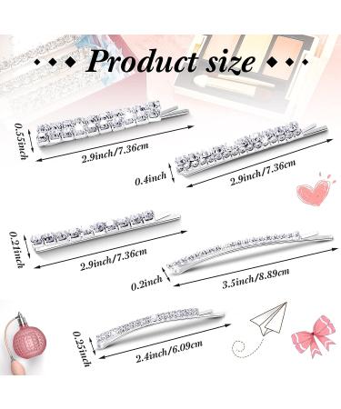 15 Pieces Clear Crystal Rhinestone Hair Clips & Bobby Pins for Women - Luxury Hair Accessories for Wedding, Party - Silver - Buy Online on GoSupps.com