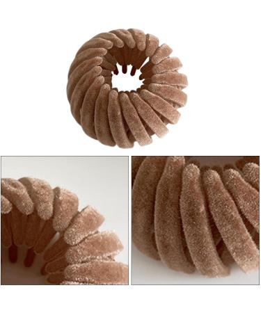 Magic Hair Clips - Korean Lazy Hair Curler Birds Nest Magic Hair Clip | Bird Nest Velvet Magic Hair Clip Slip Proof Women Hair Accessories for Ponytail Bun Hairpin Styling for Makeup Facial Washin Khaki - Buy Online on GoSupps.com