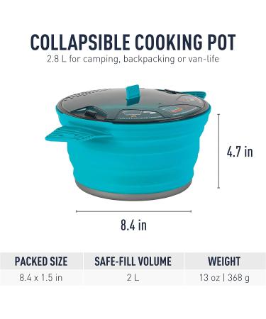 Sea to Summit X-Pot 2.8L Camping Cook Pot - Pacific Blue | Collapsible & Lightweight - Buy Online on GoSupps.com