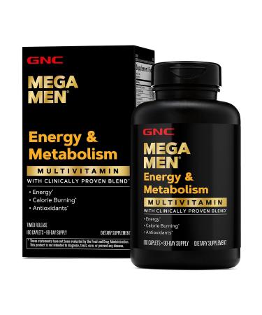 GNC Mega Men Energy & Metabolism Multivitamin | Antioxidants and Increased Calorie Burning | 180 Count