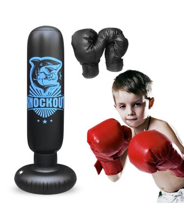 Punching Bag for Kids, Punching Bag with Gloves, Inflatable Kids Punching Bag with Stand, Freestanding Punching Boxing Bag