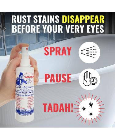 Magica Rust Remover Spray 8oz Non-Toxic Professional-Grade Multi-Surface Solution for Quick Rust Removal - Buy Online on GoSupps.com