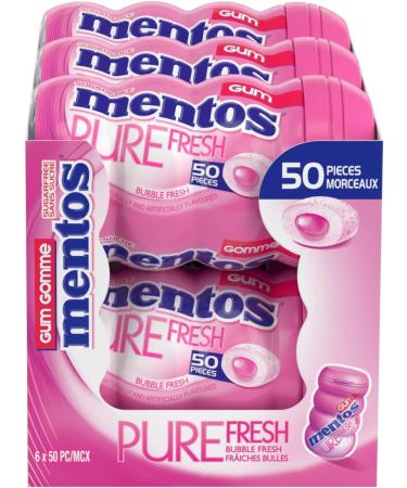 Mentos Pure Fresh - Bubble Fresh Flavour - Pack of 6 bottles (300 pieces) - Sugar-free Gum Bubble Fresh 300 count (Pack of 1) - Buy Online on GoSupps.com