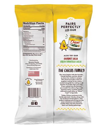 Chicas Blue Corn Tortilla Chips - Lightly Seasoned with Sea Salt - Gluten Free, Vegan, Non-GMO - 7.5 oz (Pack of 6) - Perfect for Dips, Spreads & More - Buy Online on GoSupps.com