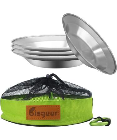 Bisgear Camping Stainless Steel 8.5 Kitchen Dinner Plate (Pack of 4) - BPA Free Outdoor Dinnerware Set for Backpacking, Picnic & BBQ - Buy Online on GoSupps.com