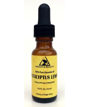 Eucalyptus Lemon Essential Oil Aromatherapy Therapeutic Grade 100% Pure Natural 0.5 oz 15 ml with Glass Dropper