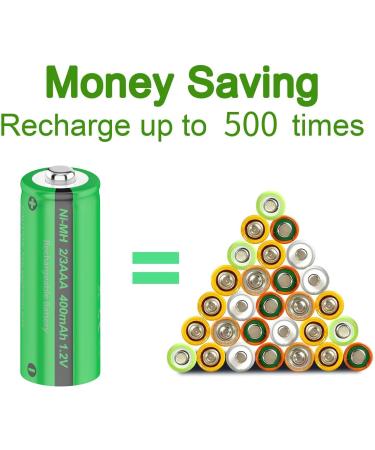 NIMH Rechargeable Battery 2/3AAA Solar Batteries for Outdoor Solar Lights 400mh 1.2V 20PCS(Not AAA Battery) - Buy Online on GoSupps.com