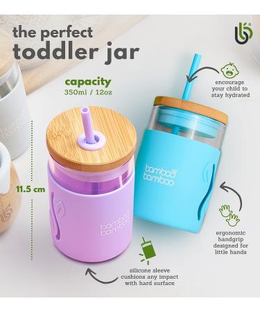 Bamboo Toddler Sippy Cup with Straw and Lid - 11.8 oz Kids Drinking Cup in Green - Buy Online on GoSupps.com