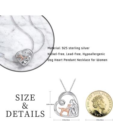Chenghong 925 Sterling Silver Dog Pendant Necklace with Crystals - Perfect Gift for Dog Lovers | Rose Gold Dog Jewelry for Women - Buy Online on GoSupps.com