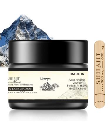 Lktvys Himalayan Shilajit Resin 500 mg Per Serving 50 g Jar Fulvic Acid & Naturally Occurring Minerals Daily Supplement for Energy & Wellness