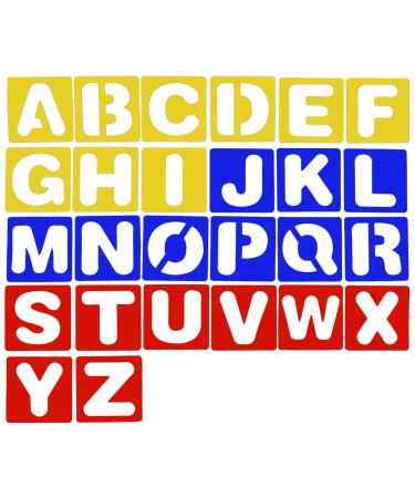 26-Piece Alphabet Stencils Set for Painting and DIY Crafts - 4x4 Inches - Buy Online on GoSupps.com