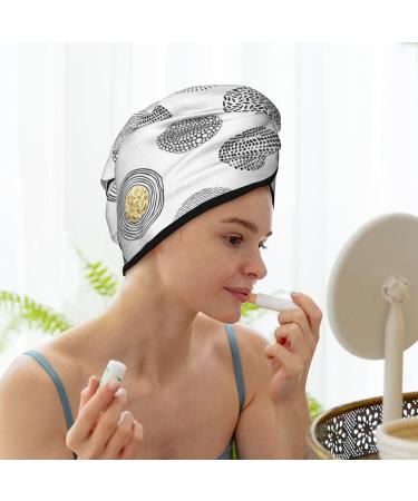 Daisy Black Microfiber Hair Towel - Super Absorbent Quick Dry Turban for Curly & Thick Hair - Women's Hair Wrap with Button - Ideal for Quick Drying Hair - Buy Online on GoSupps.com