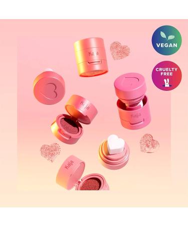 Kaja Cheeky Stamp Blush - Gift Set, 7 Shades, Buildable & Blendable with Heart Applicator, Rosy Finish - 01 Coy (0.17 Oz) - Buy Online on GoSupps.com