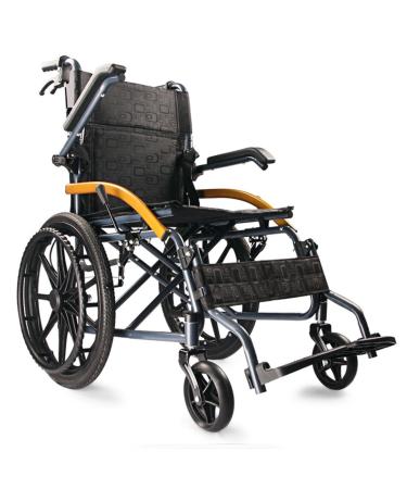 Lightweight Manual Wheelchair Hand Scooter For The Elderly Disabled Ultra-Light Travel Wheelchairs Portable Non-Inflatable Solid Tires Double Brake System Safe And Comfort (Color : D)