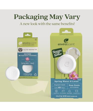 Enviroscent Non-Toxic Air Freshener | Spring Water & Lotus Plug-In | 45+ Day Lasting Home Fragrance | Essential Oil Refillable Set - Buy Online on GoSupps.com
