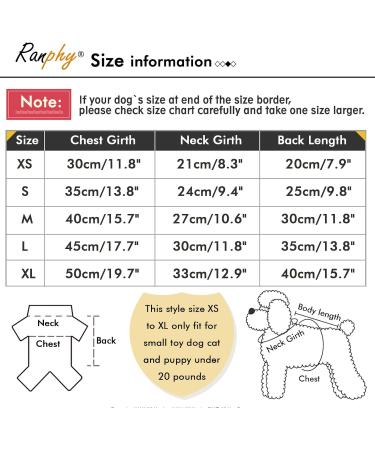 Ranphy Striped Pet Jumpsuit for Young Dogs - Cute Cotton Pajamas & Denim Jacket for Chihuahua & Yorkshire Terrier - Summer Clothes in Red (M: Chest 40cm Back 30cm) - Buy Online on GoSupps.com