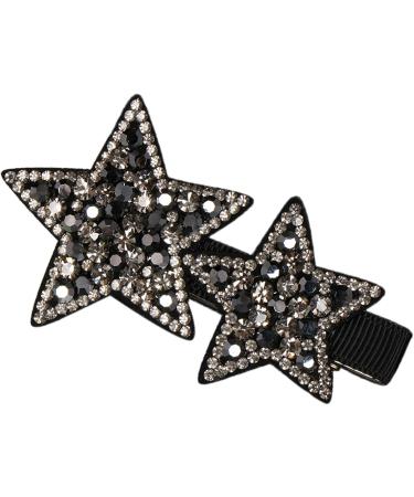amangul Rhinestones Star Hair Clip Star Hair Accessories Star Barrettes Star Hairpin Crystal Star Hair Clip Hair Bangs Clip(Bright Black) - Buy Online on GoSupps.com