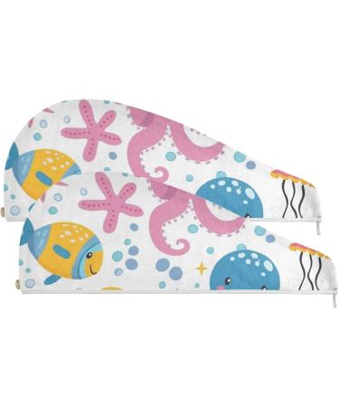 Super Absorbent Octopus Hair Towel 2 Pack - Quick Dry Turbans for Women & Girls | Perfect Hair Drying Solution - Buy Online on GoSupps.com