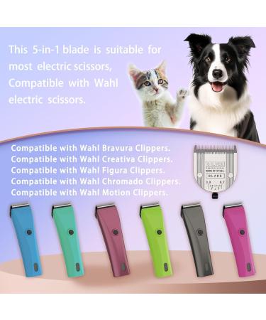 2Pack Adjustable 5 in 1 Replacement Blades Compatible with WAHL Clipper Bravura .Chromado Creativa Figura Dog Clippers for Dogs Grooming-((NOT Compatible Arco Dog Clippers) 2Pack Silver - Buy Online on GoSupps.com