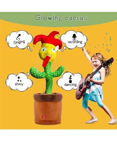Dancing Cactus Toy - Interactive Plush Singing Cactus Repeats & Dances - USB Rechargeable - Fun Christmas Decor Piece - Buy Online on GoSupps.com