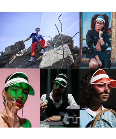 Loccy 6-Piece Unisex Solar Visor Hat | 80s Retro Transparent Sun Cover for Golf Tennis & Poker Parties - International Shipping Available - Buy Online on GoSupps.com