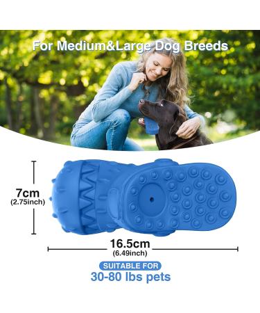 RUXAN Indestructible Dog Chew Toy - Squeaky Interactive Toy with Milk Flavor, Natural Rubber for Aggressive Chewers - Perfect for Small/Medium/Large Dogs - Buy Online on GoSupps.com