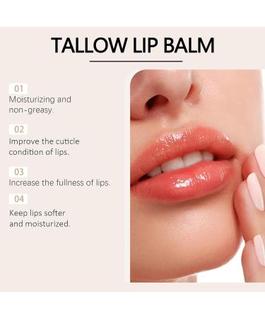  homomdy Tallow Lip Balm Natural Ingredients Soothing and Softening for Dry and Chapped Lips Repairs & Reduces Wrinkles Long Lasting Moisturizes Fast Absorption (2pcs) - Buy Online on GoSupps.com