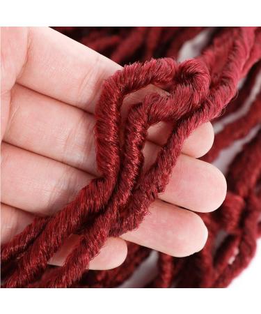 24 Inch Burgundy Soft Locs Crochet Hair 6 Packs | Butterfly Faux Locs Pre-looped Braids | Synthetic Dreadlocks Extensions for Black Women - Buy Online on GoSupps.com